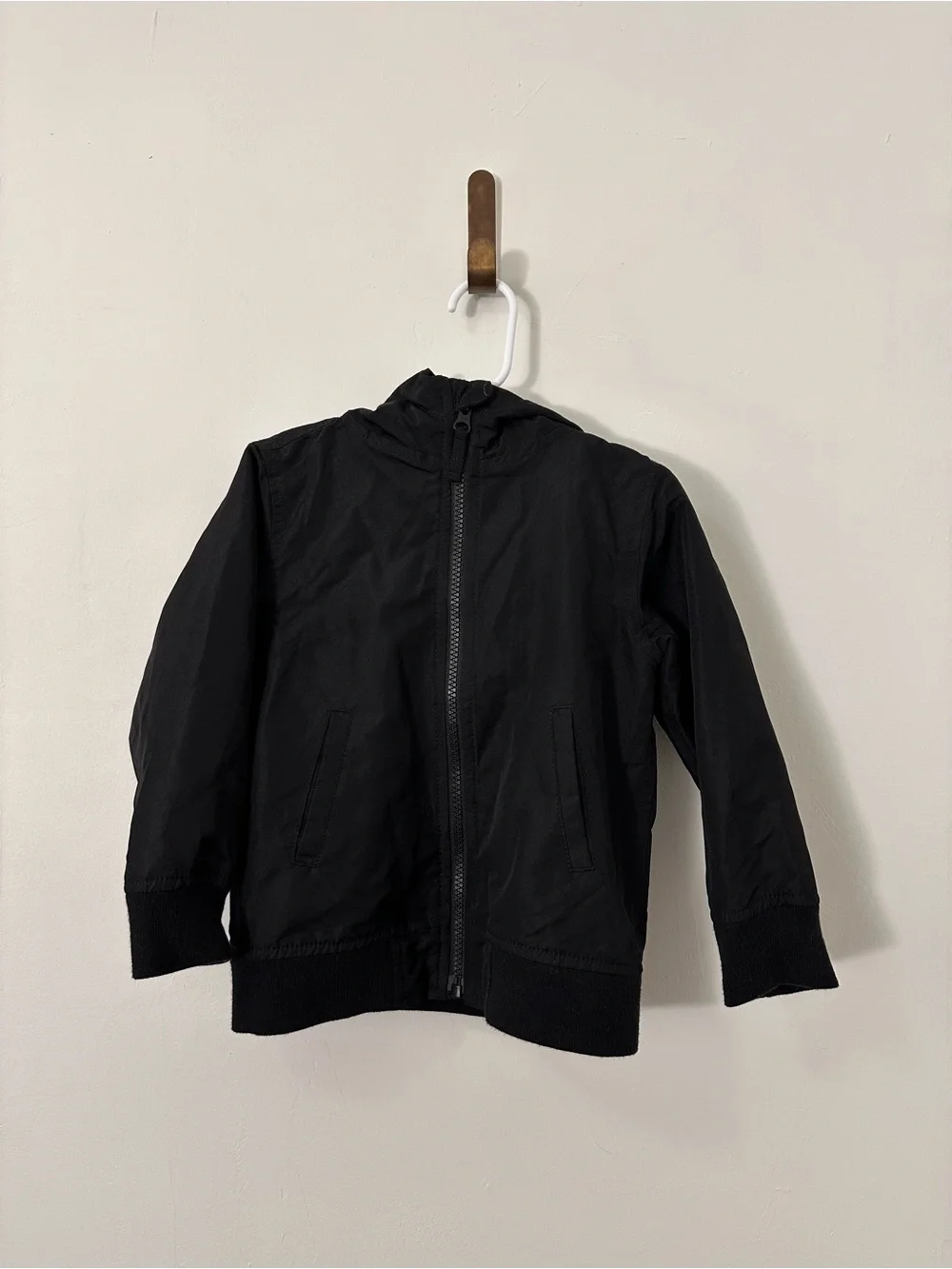 The Children's Place Black Hooded Kids Raincoat Windbreaker Zip-Up Size 3T